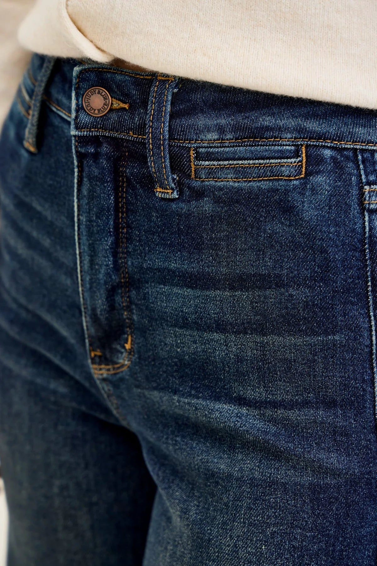 Lux Vintage Brushed Blue Wide Leg with Welt Pockets
