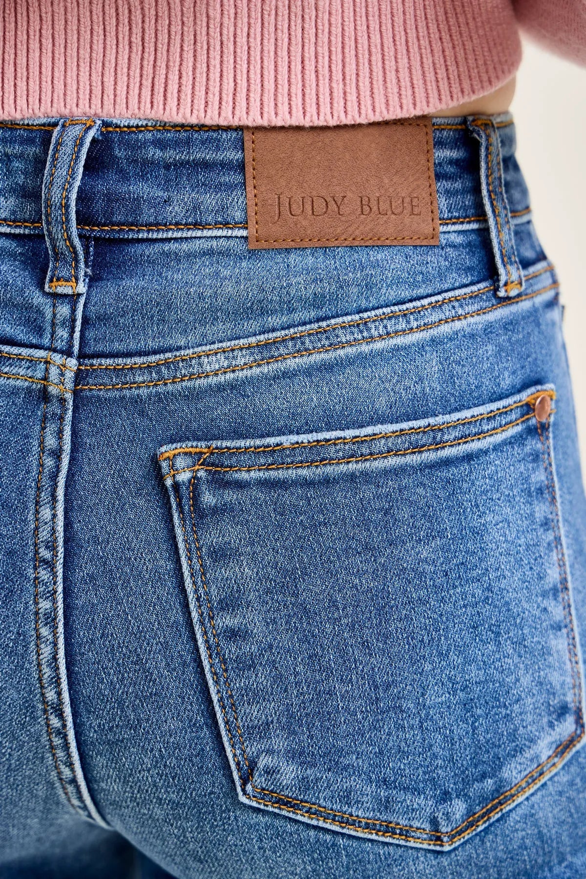 Kimberly Front Seam Detail & Cuffed Straight Fit Jeans