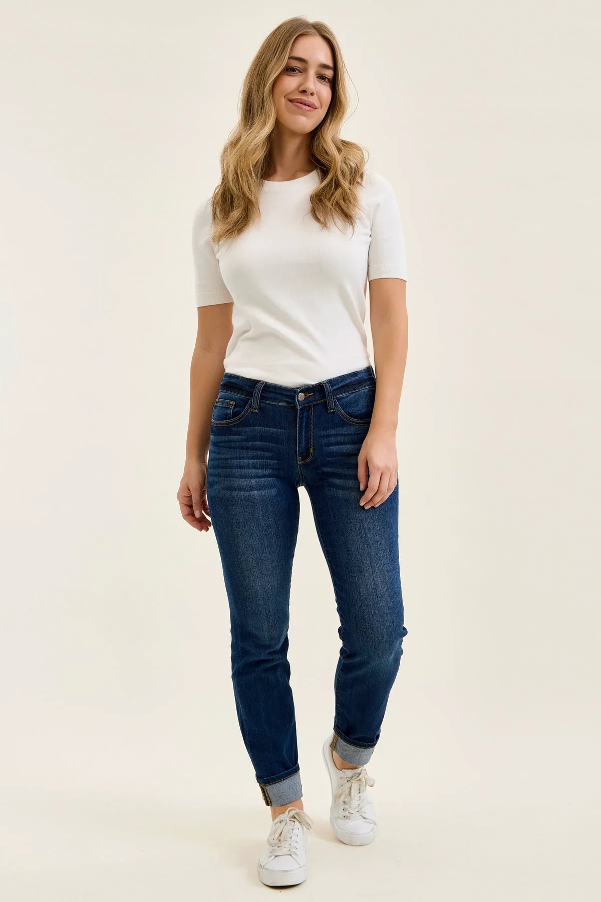 Kimberly Dark Wash Straight Fit Cuff