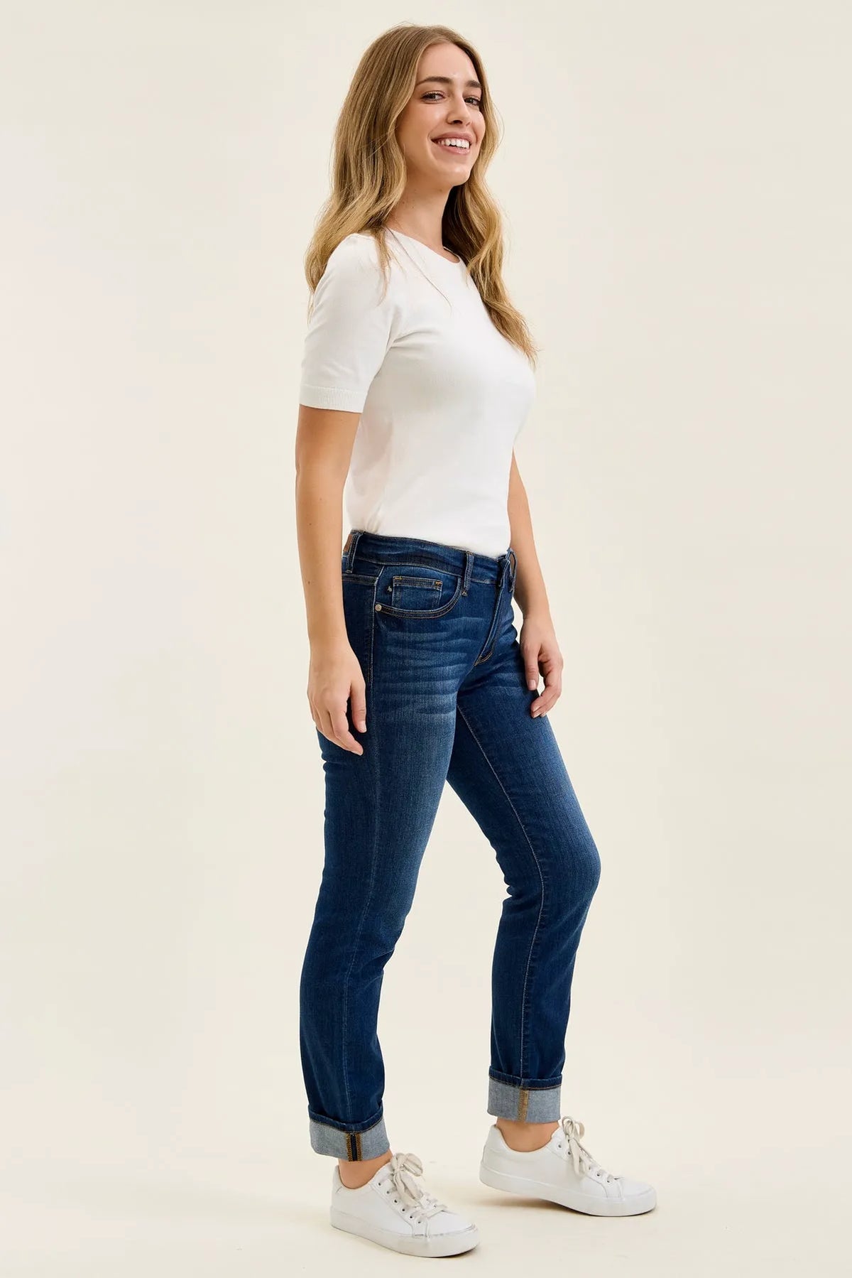 Kimberly Dark Wash Straight Fit Cuff