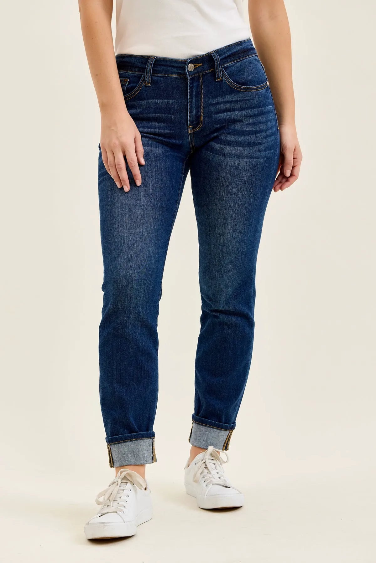 Kimberly Dark Wash Straight Fit Cuff