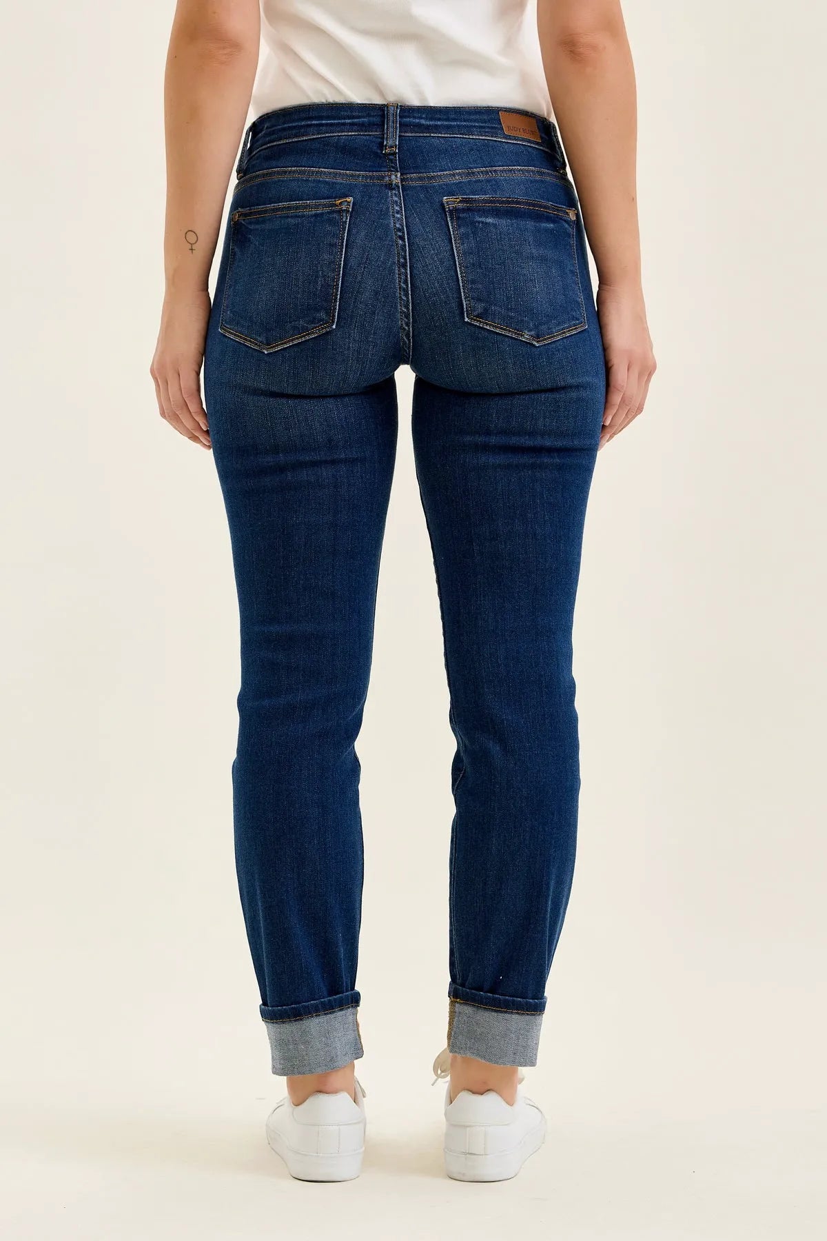 Kimberly Dark Wash Straight Fit Cuff