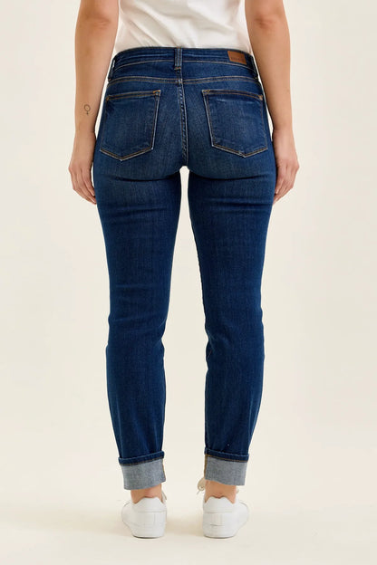Kimberly Dark Wash Straight Fit Cuff