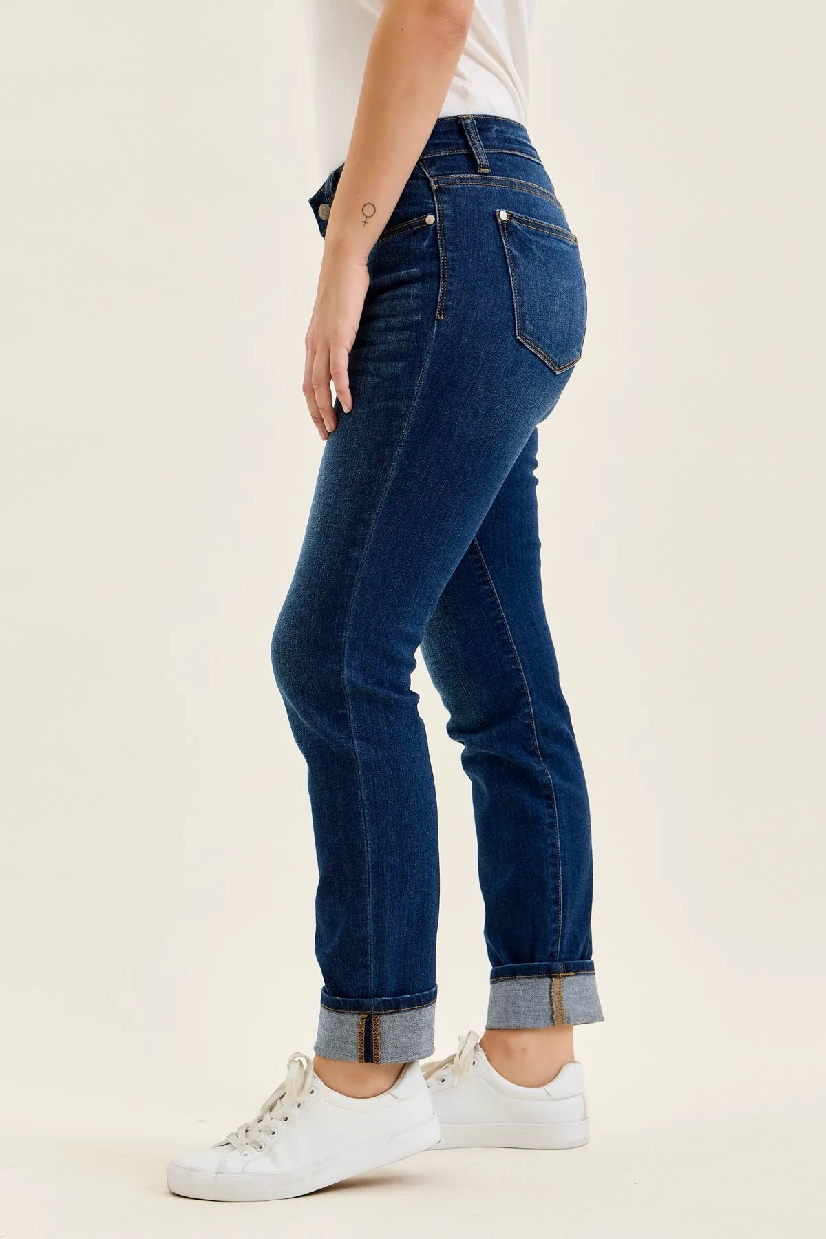 Kimberly Dark Wash Straight Fit Cuff