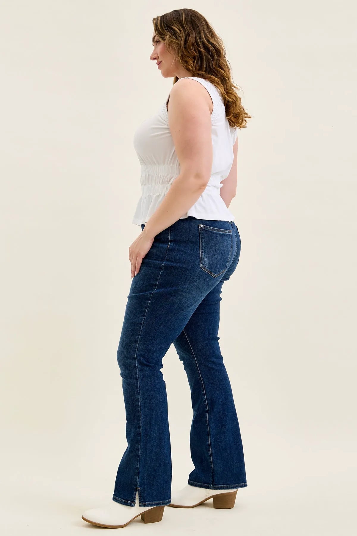 Daisy Slit-Hem Slim Bootcut - PLUS