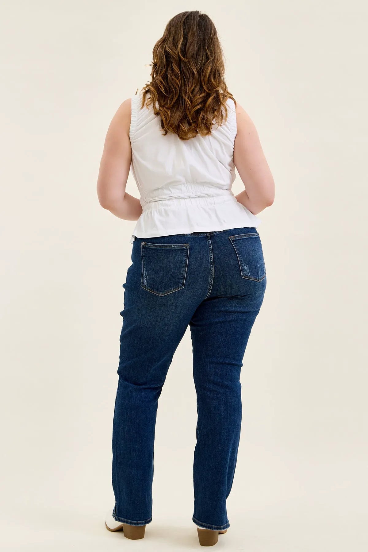 Daisy Slit-Hem Slim Bootcut - PLUS