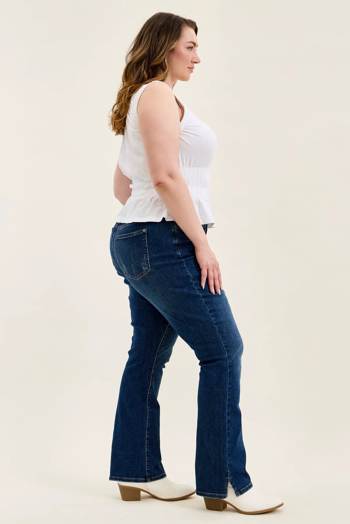 Daisy Slit-Hem Slim Bootcut - PLUS