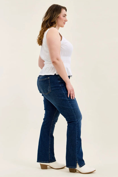 Daisy Slit-Hem Slim Bootcut - PLUS