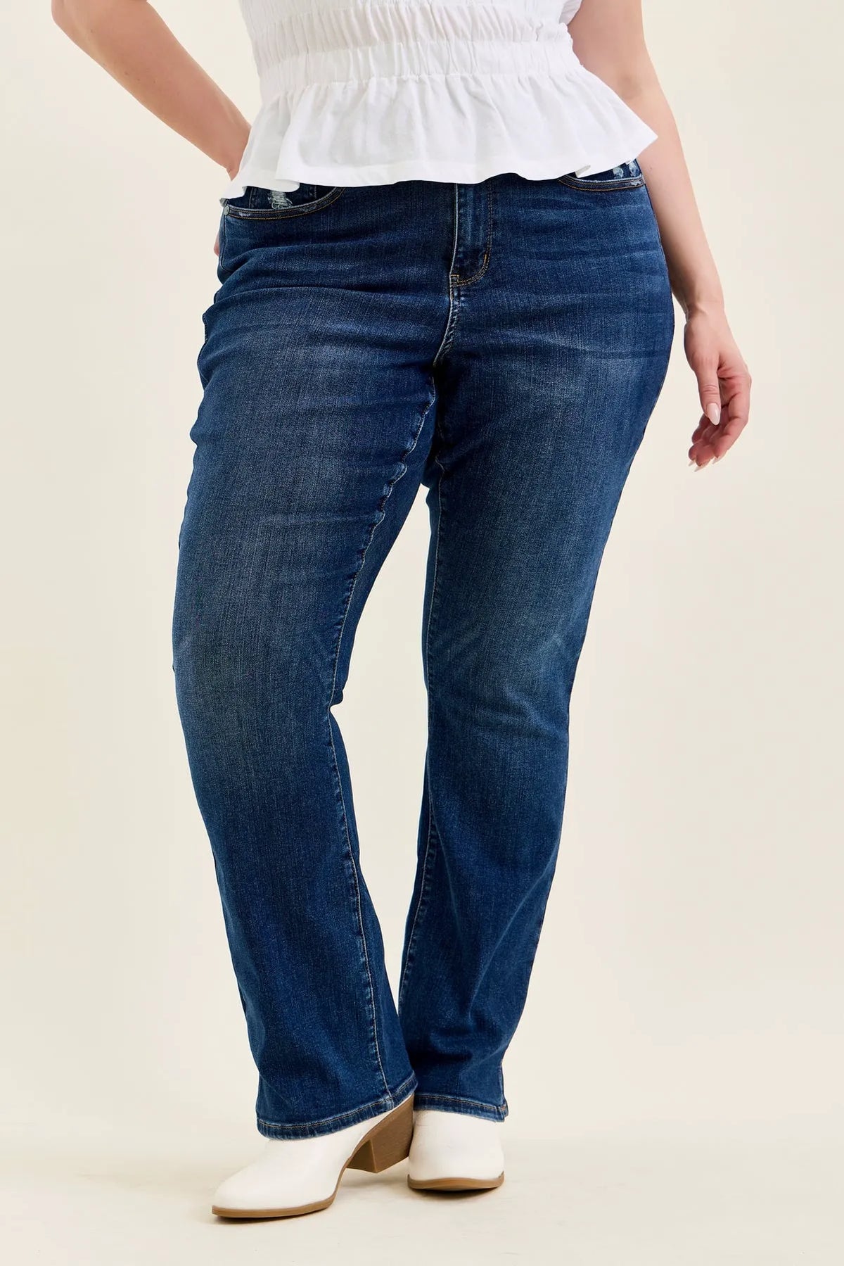 Daisy Slit-Hem Slim Bootcut - PLUS