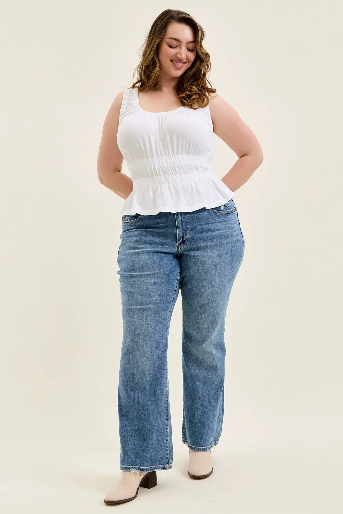 Daisy Vintage Bootcut With Destroy Hem - PLUS