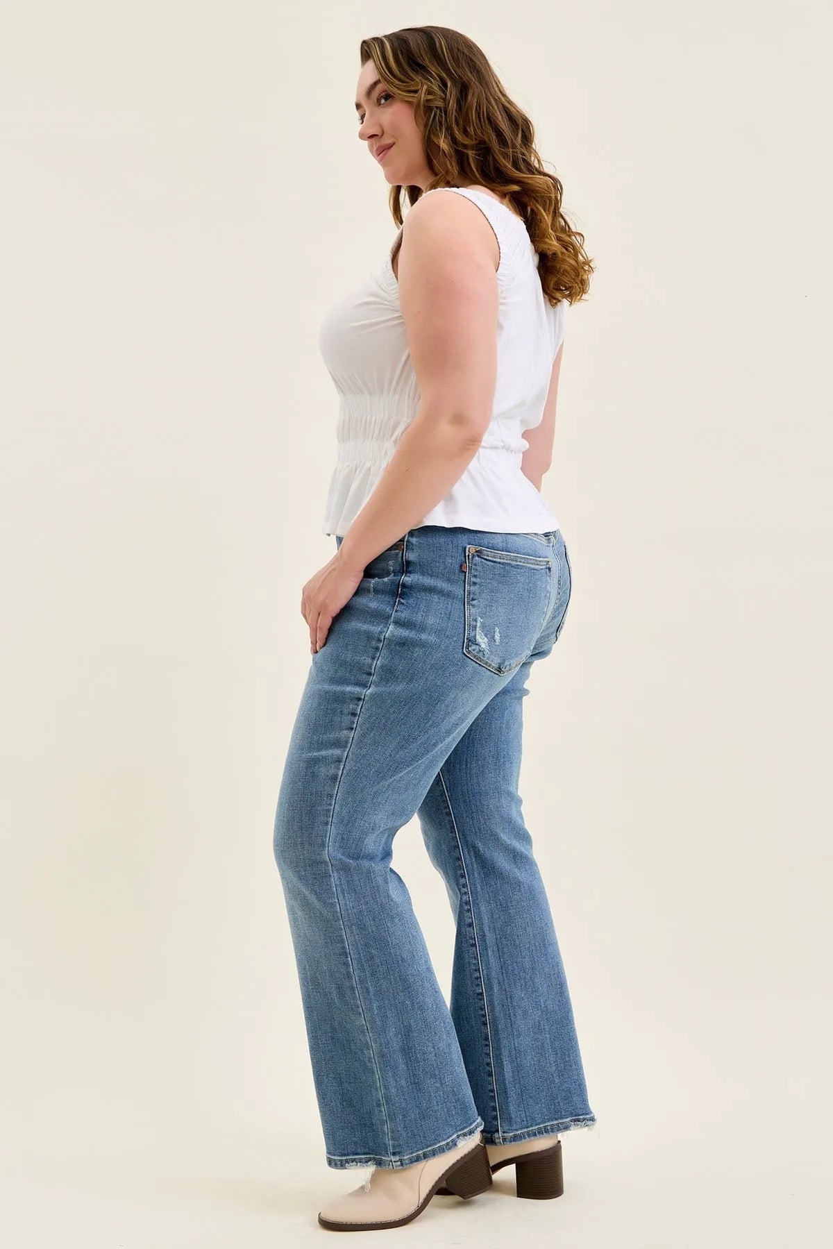 Daisy Vintage Bootcut With Destroy Hem - PLUS