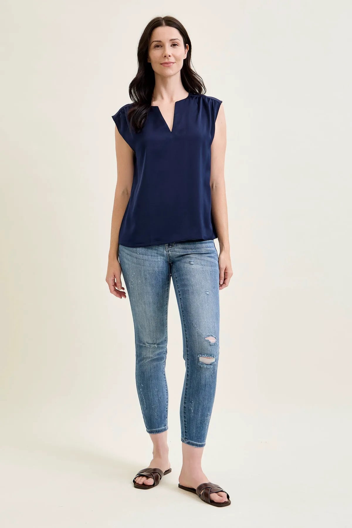 Angie Relaxed Fit Bleach Splash Cropped