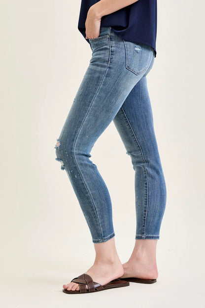 Angie Relaxed Fit Bleach Splash Cropped