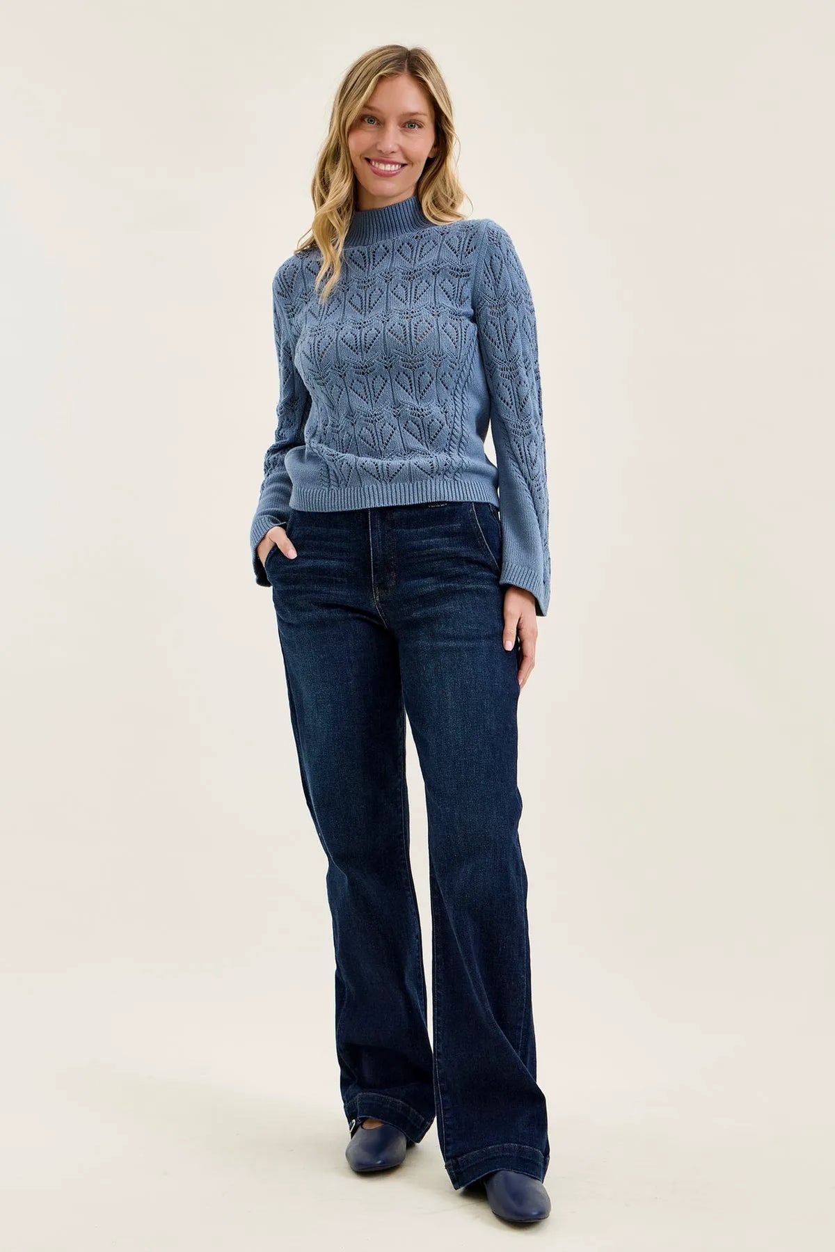 Penny Dark Indigo Trouser Wide Leg