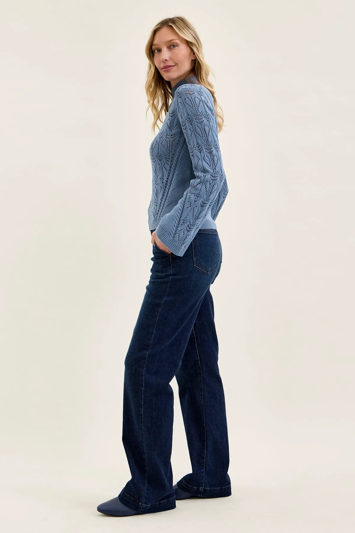 Penny Dark Indigo Trouser Wide Leg