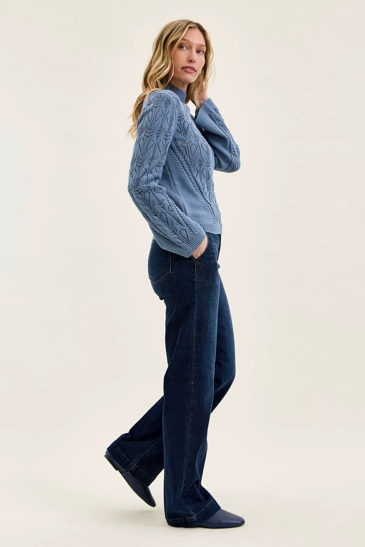 Penny Dark Indigo Trouser Wide Leg