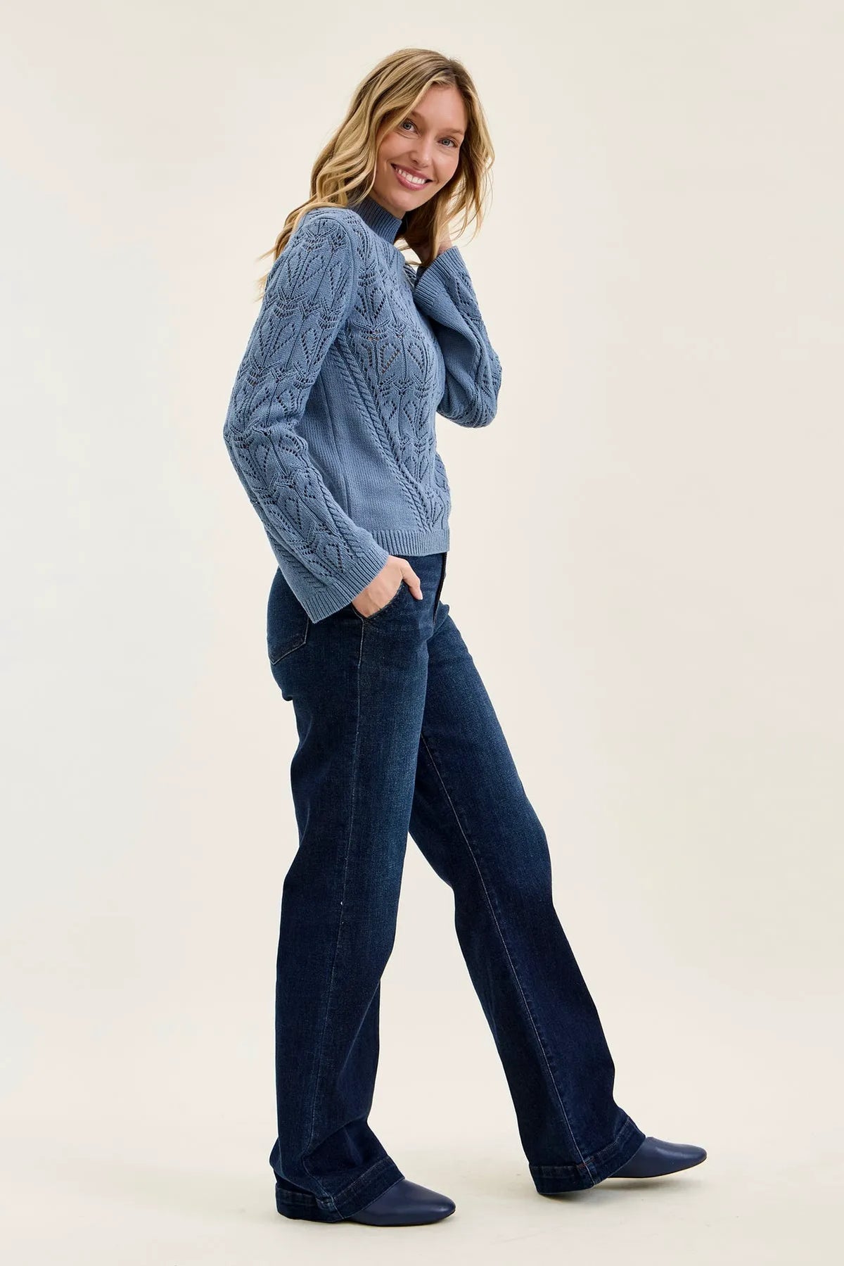 Penny Dark Indigo Trouser Wide Leg