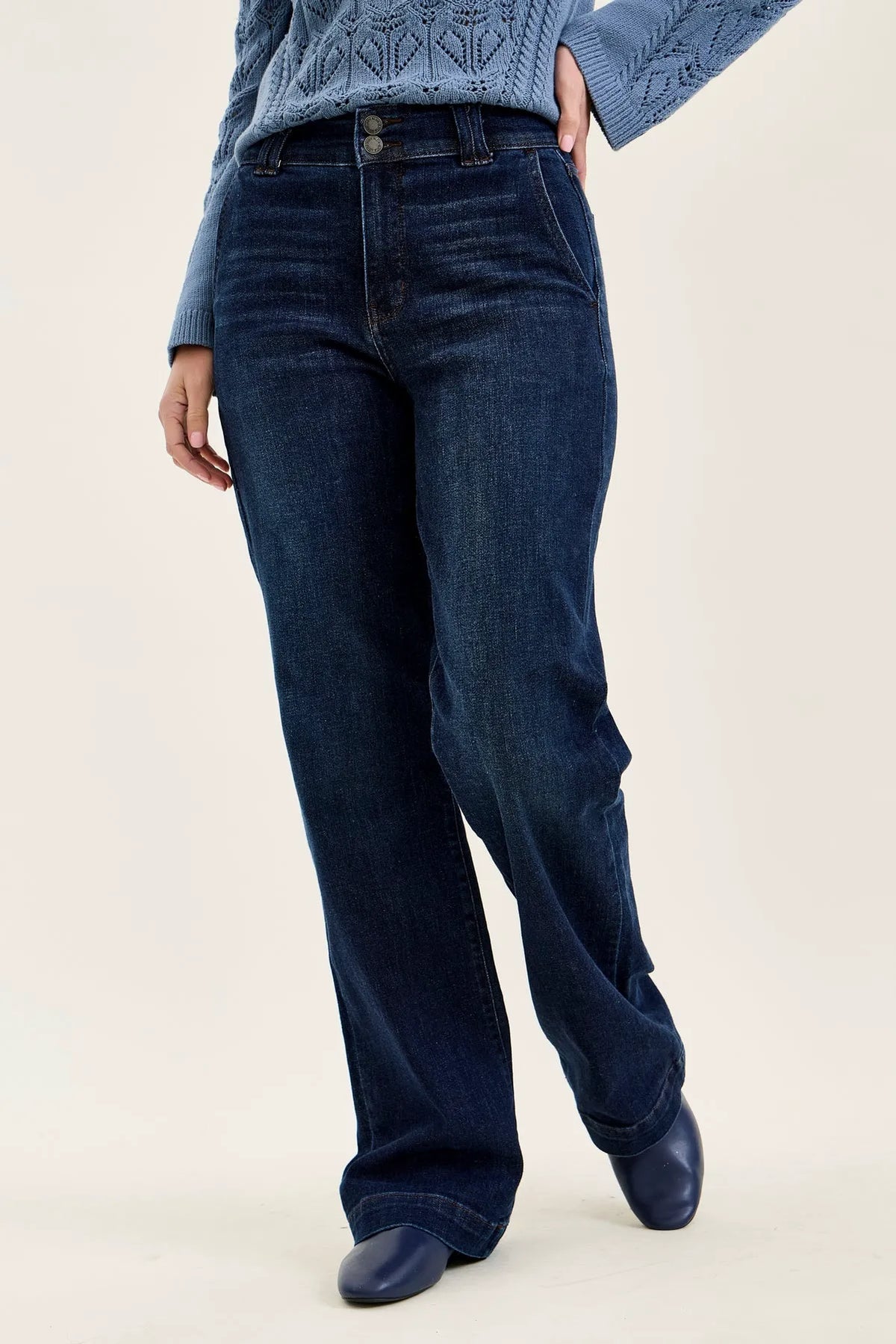Penny Dark Indigo Trouser Wide Leg
