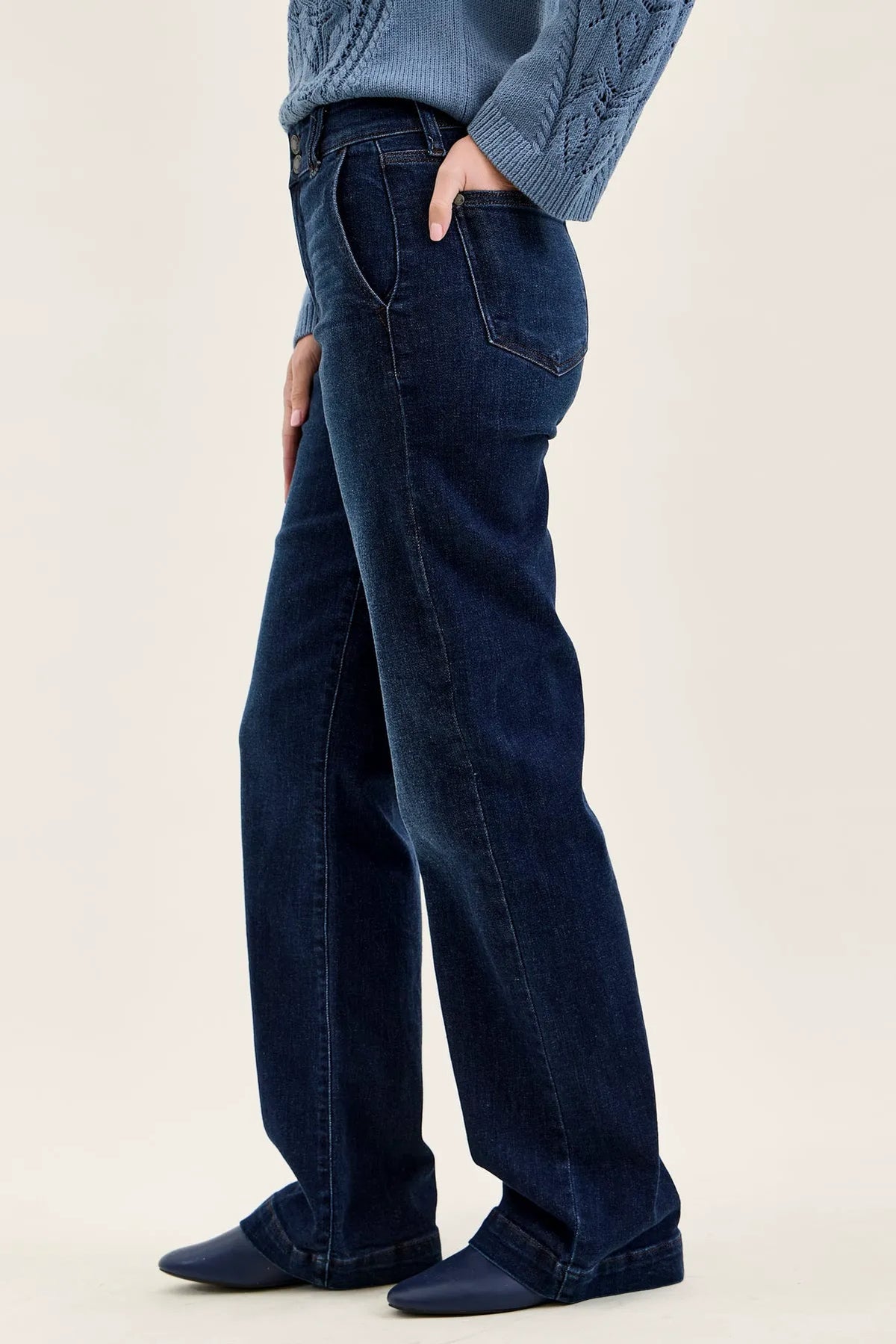 Penny Dark Indigo Trouser Wide Leg