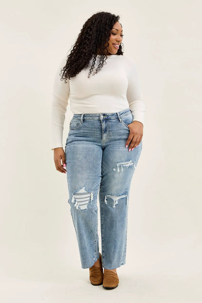 Brenda Retro 90's Destructed Straight Fit - PLUS