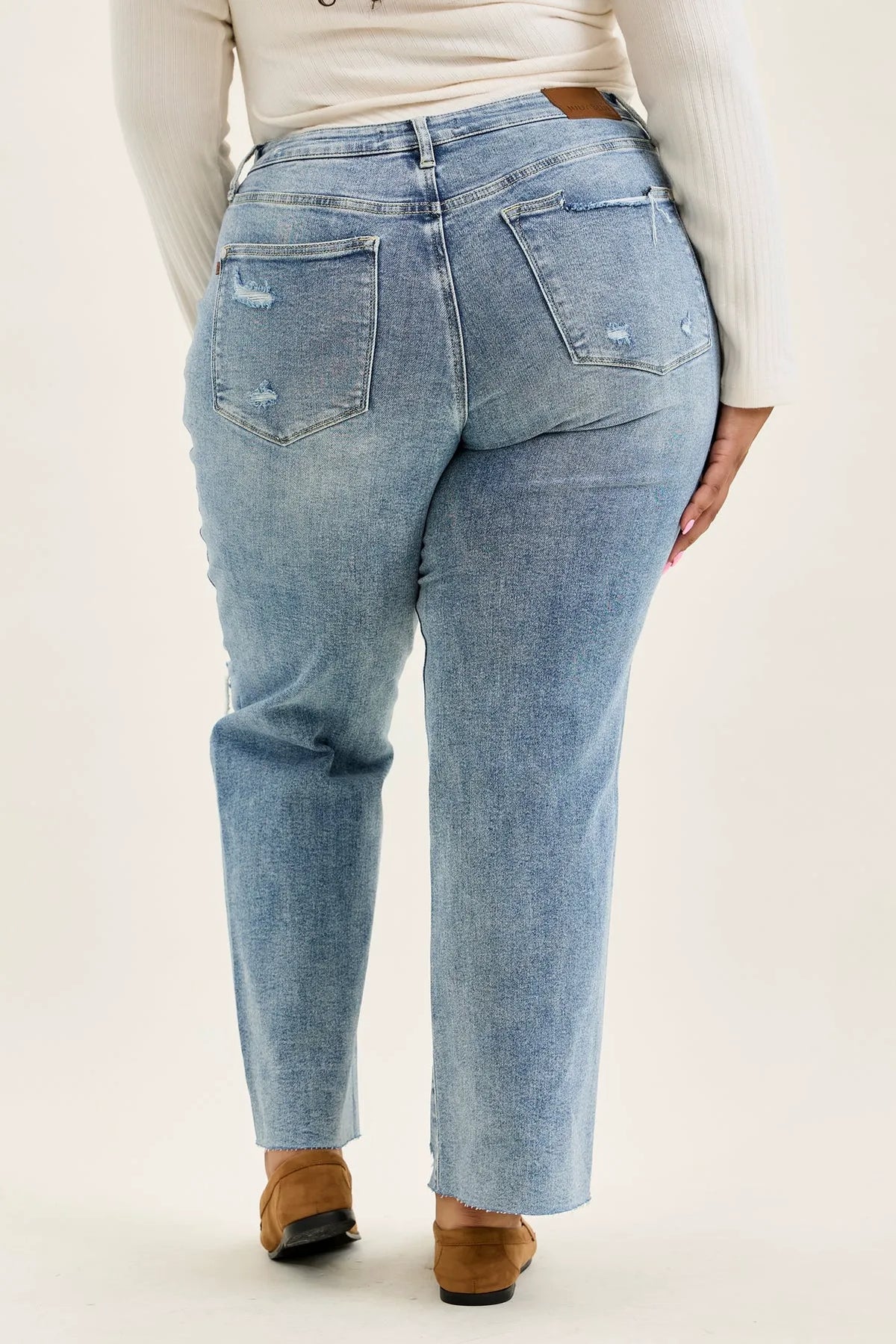 Brenda Retro 90's Destructed Straight Fit - PLUS