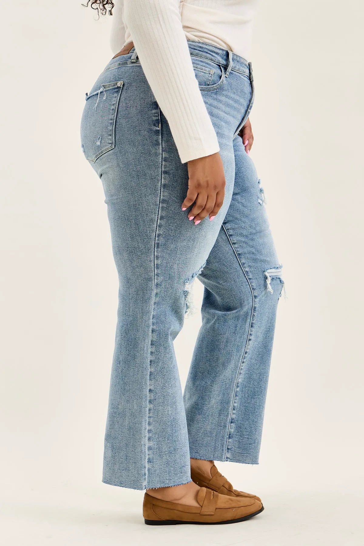 Brenda Retro 90's Destructed Straight Fit - PLUS