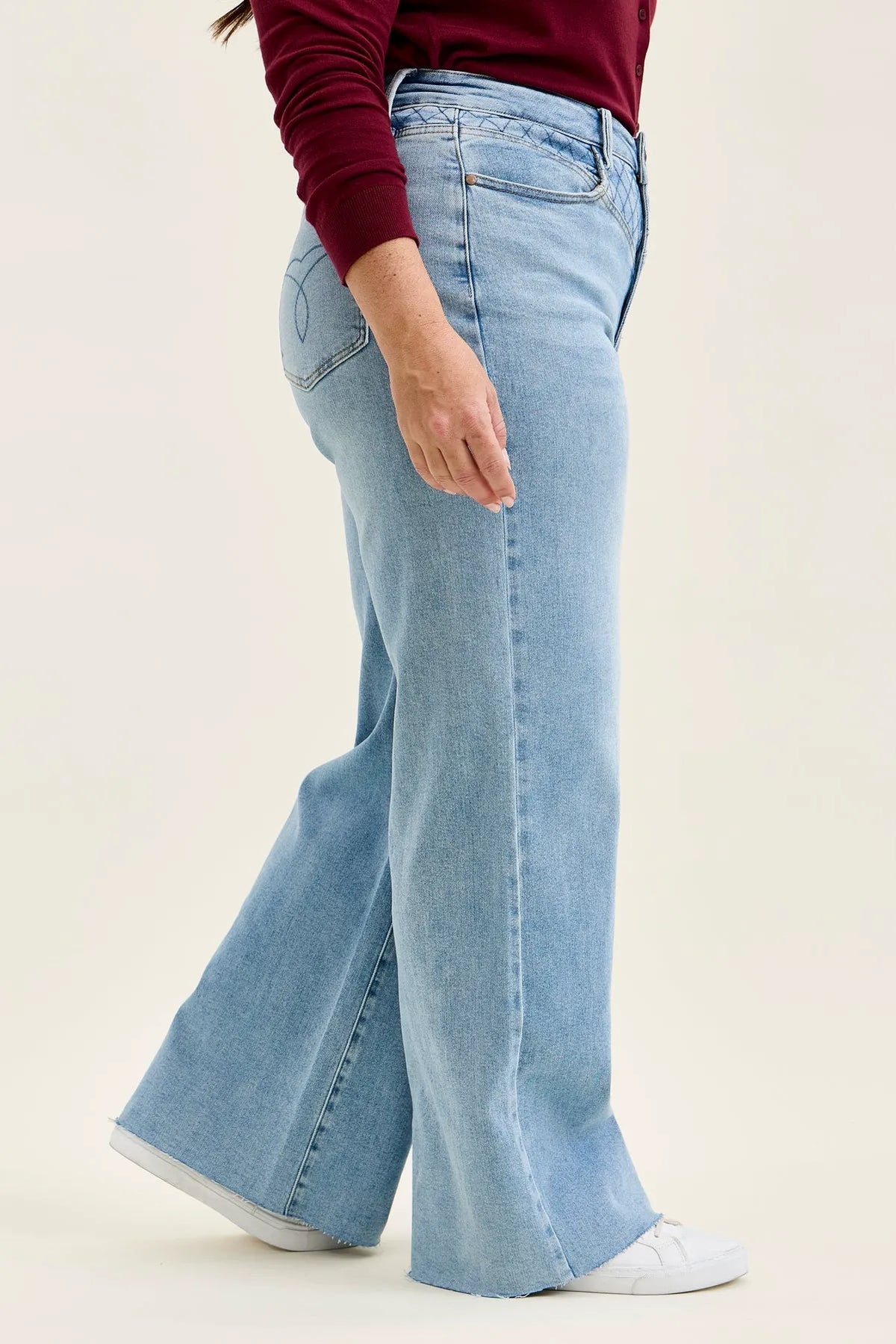 Lux Quilted Blue Retro Wide Leg - PLUS