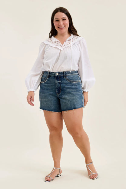 Maggie Rigid Magic Cutoff With Studded Details - PLUS