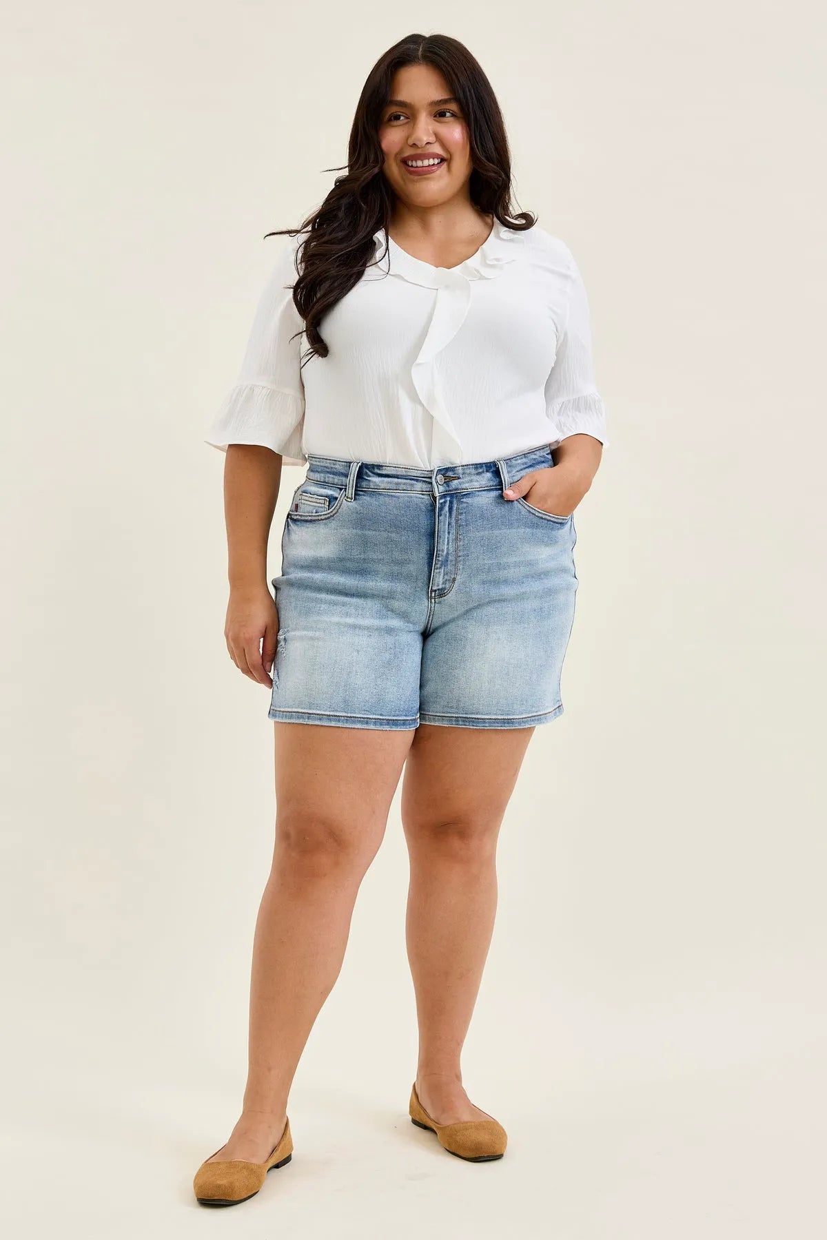 Daryl Vintage Wash Dad Shorts - PLUS