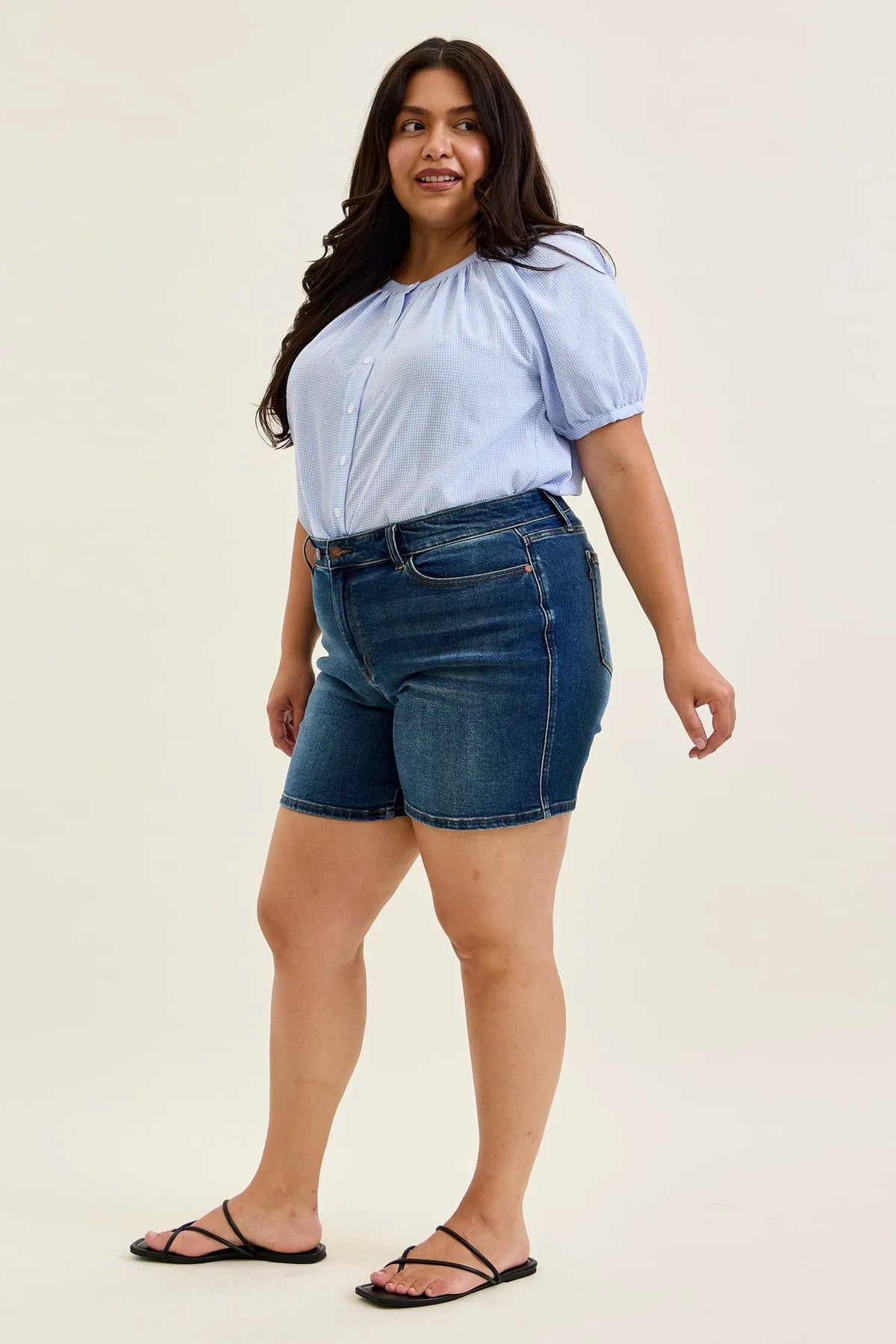 Daryl 2-Button Mid Length Dad Shorts - PLUS