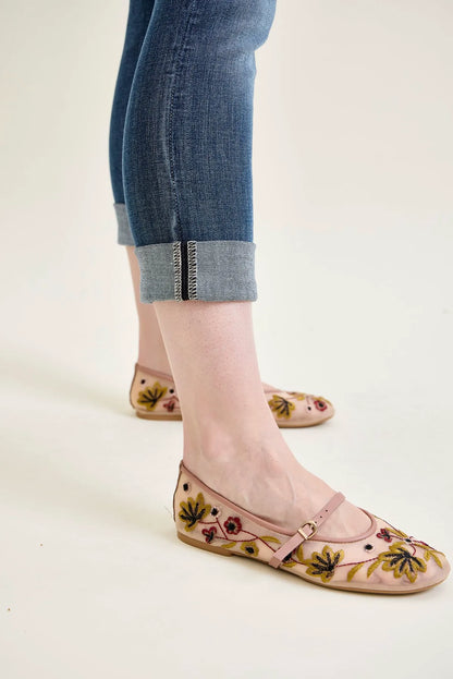 Melanie Dark Wash Cuffed Capri Jeans