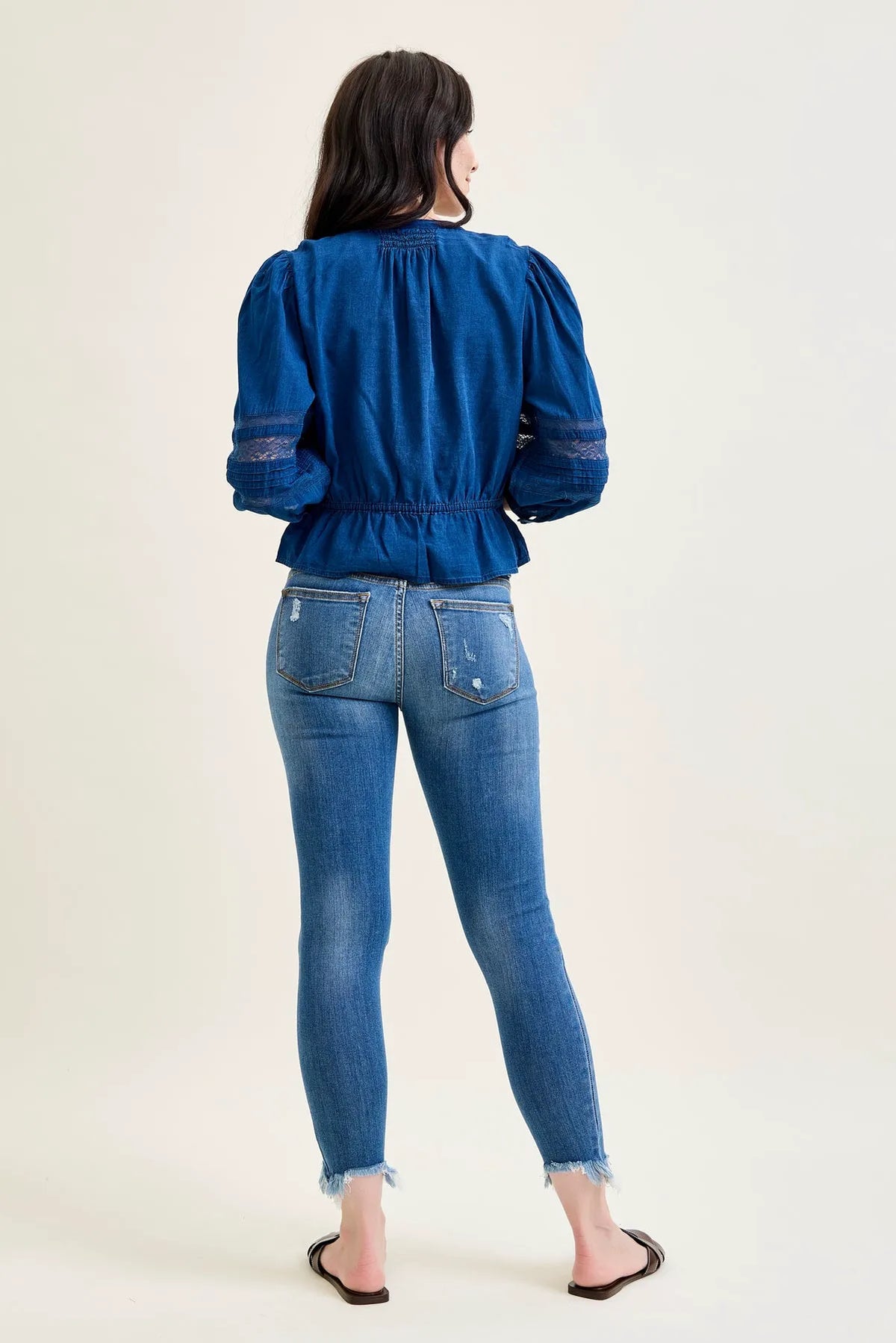 Sienna Distressed Hem Skinny Jeans