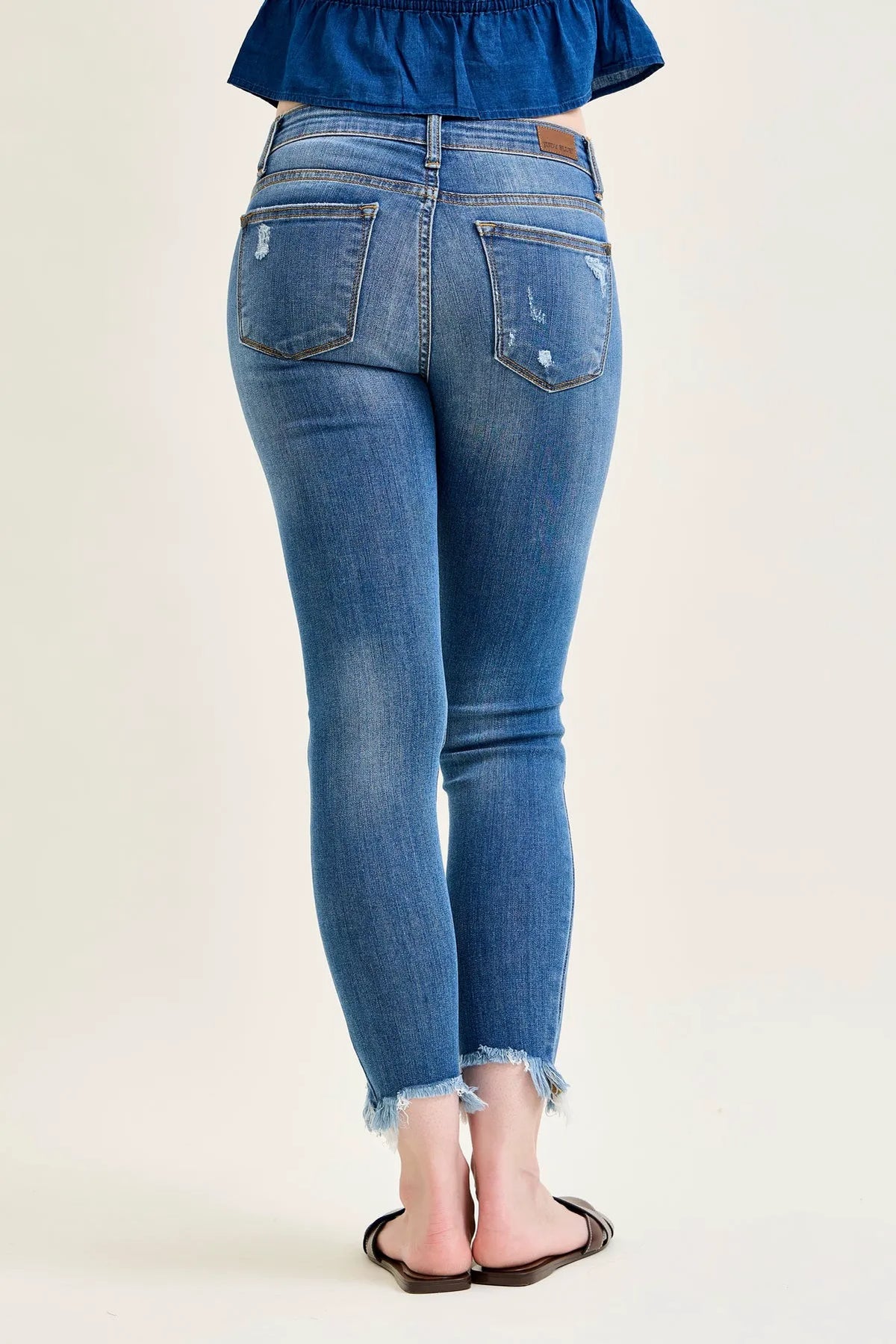 Sienna Distressed Hem Skinny Jeans
