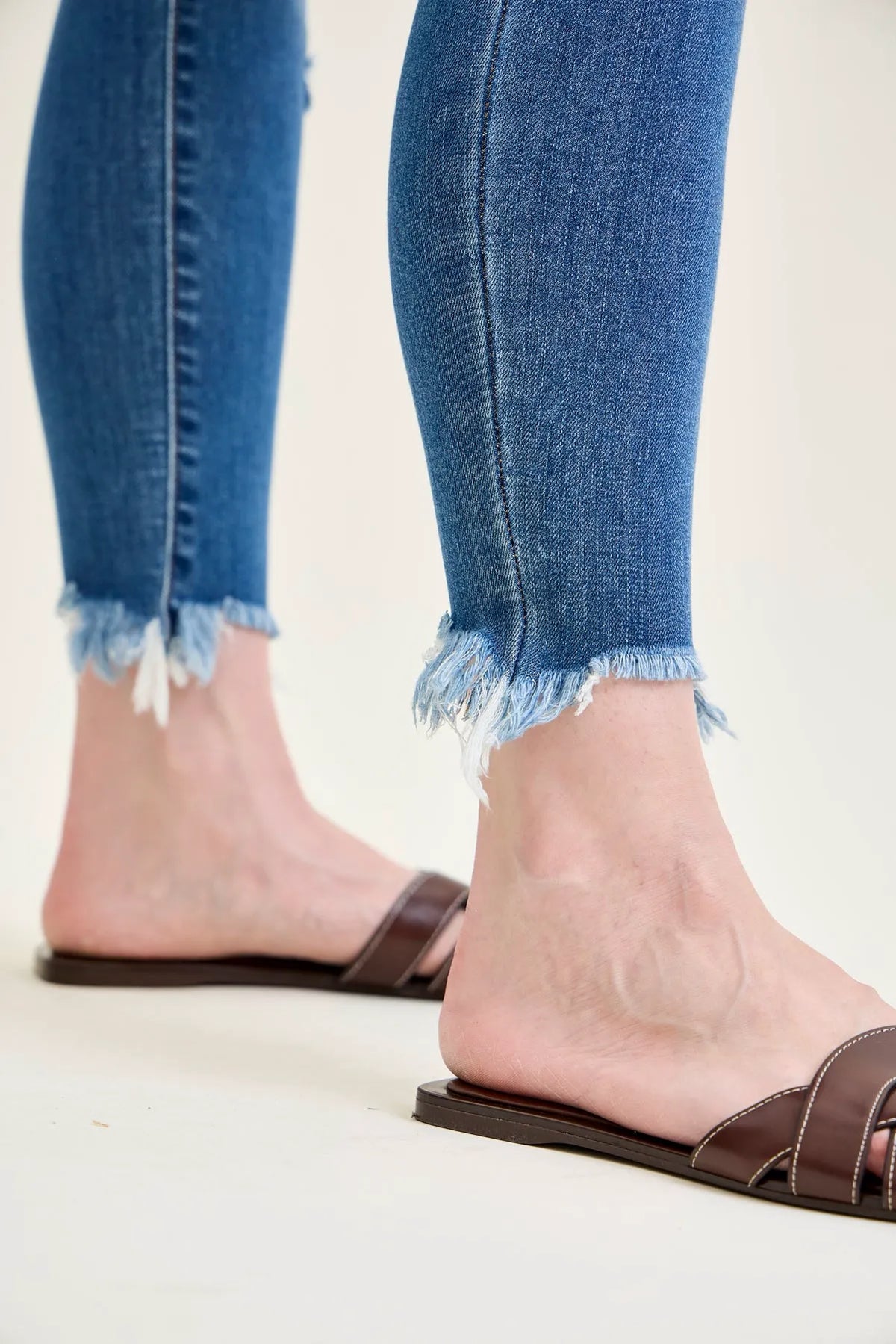 Sienna Distressed Hem Skinny Jeans