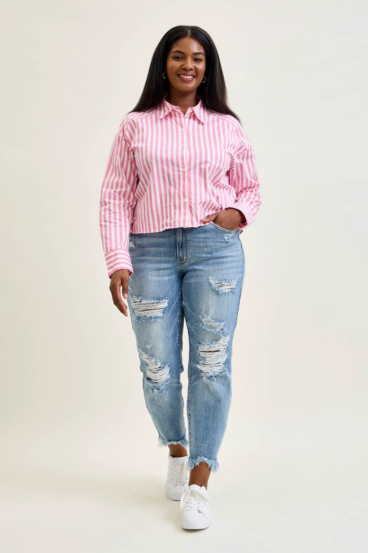 Billie Light Bleach Splash Boyfriend Jeans