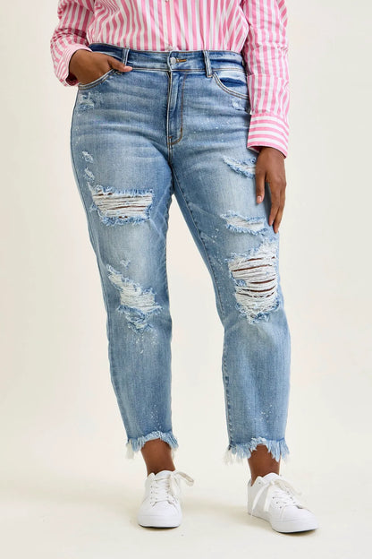 Billie Light Bleach Splash Boyfriend Jeans
