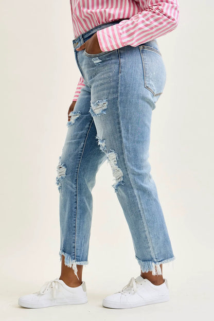 Billie Light Bleach Splash Boyfriend Jeans
