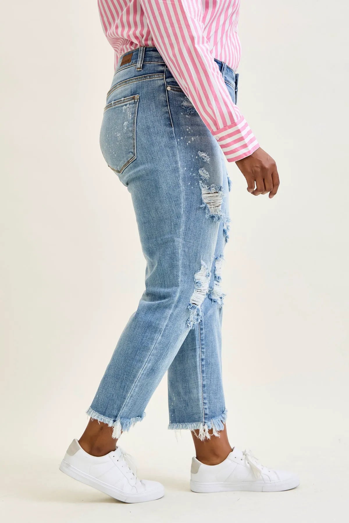 Billie Light Bleach Splash Boyfriend Jeans