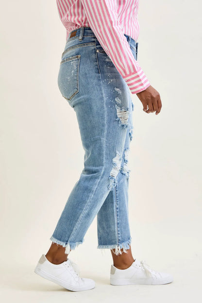 Billie Light Bleach Splash Boyfriend Jeans