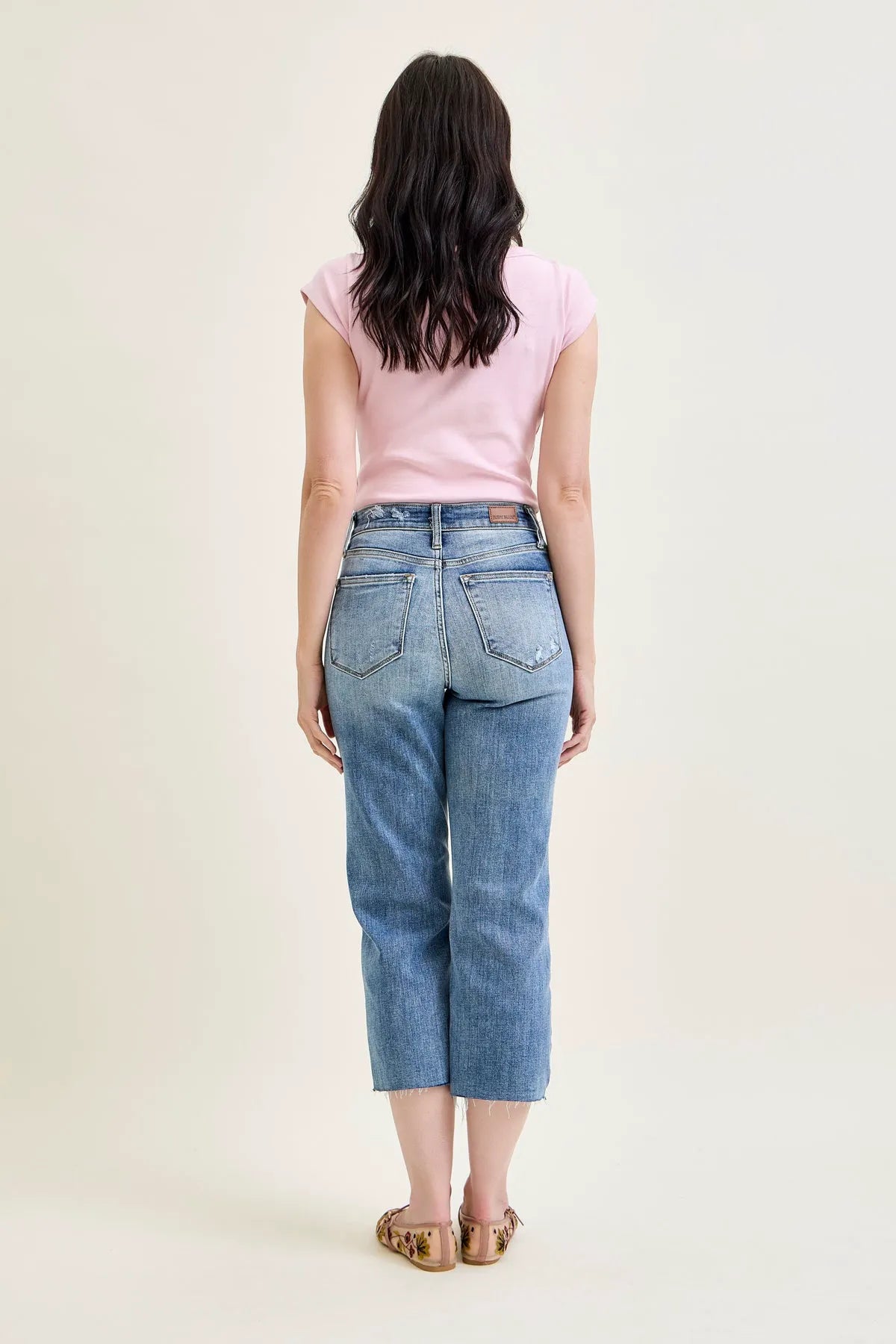 Dottie Distressed Crop Wide Leg