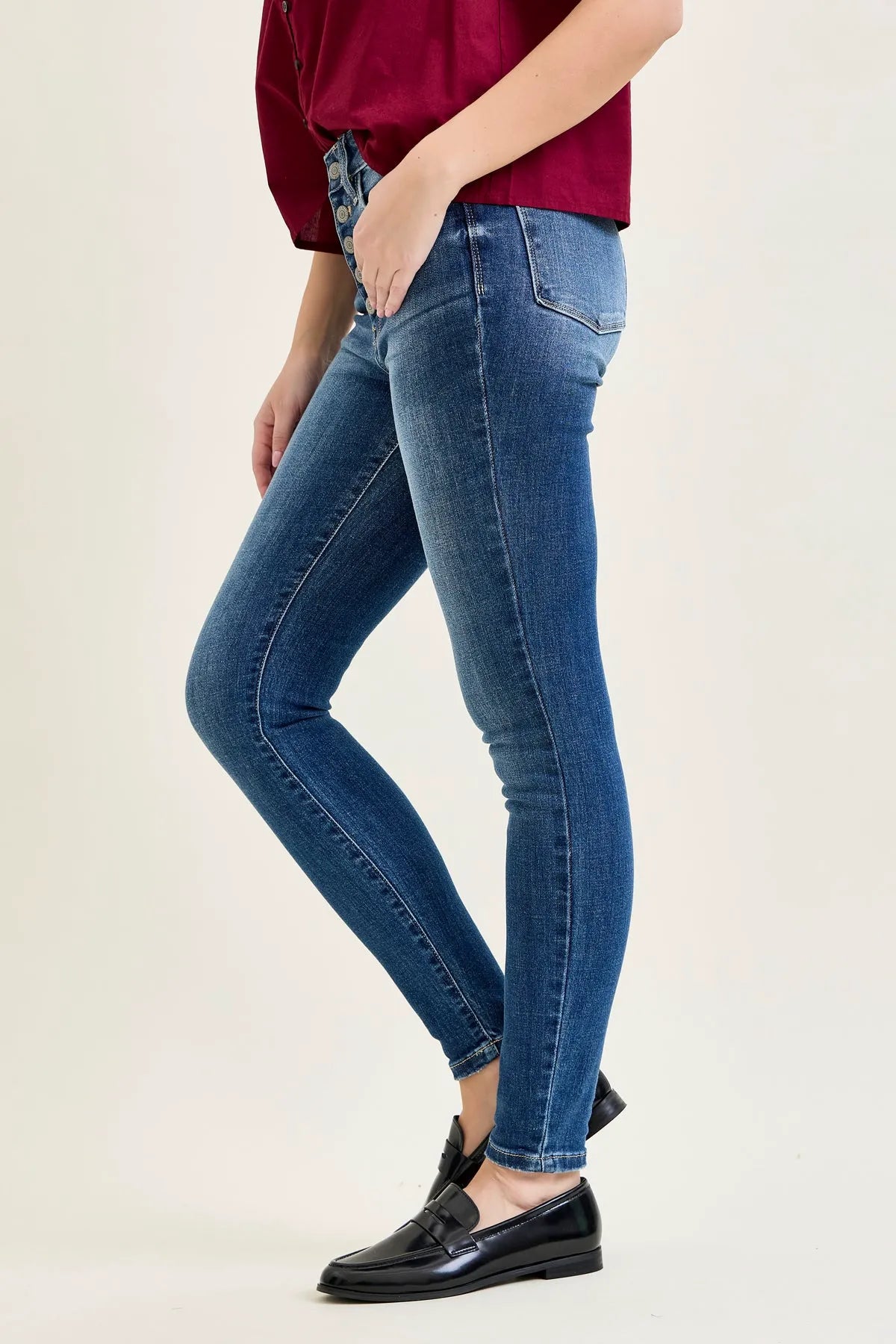 Sienna Classic Button Fly Skinny Jeans