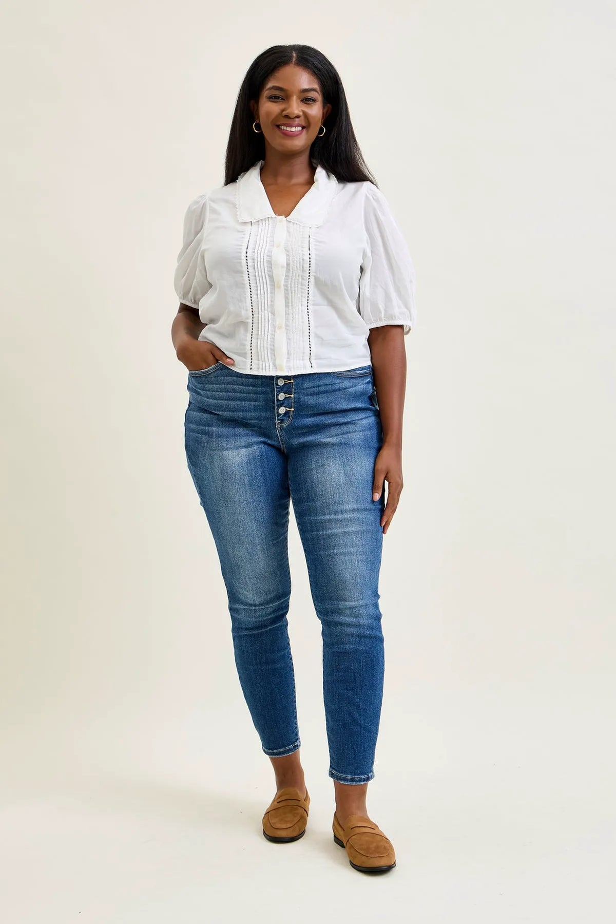 Sienna Classic Button Fly Skinny Jeans - PLUS