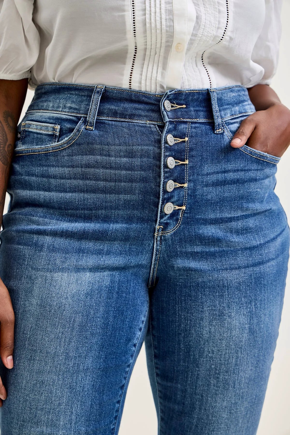 Sienna Classic Button Fly Skinny Jeans - PLUS