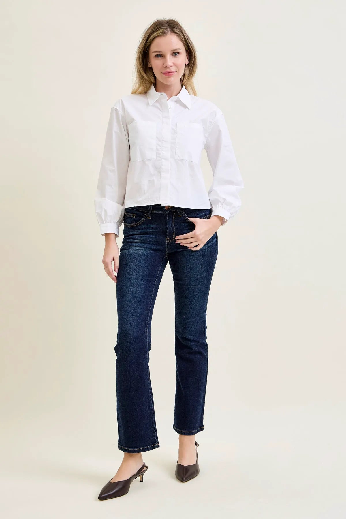 Daisy Whiskered Bootcut Jeans (29" Inseam)