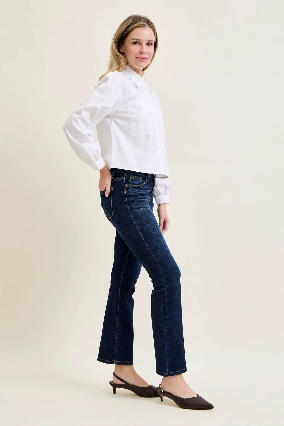 Daisy Whiskered Bootcut Jeans (29" Inseam)