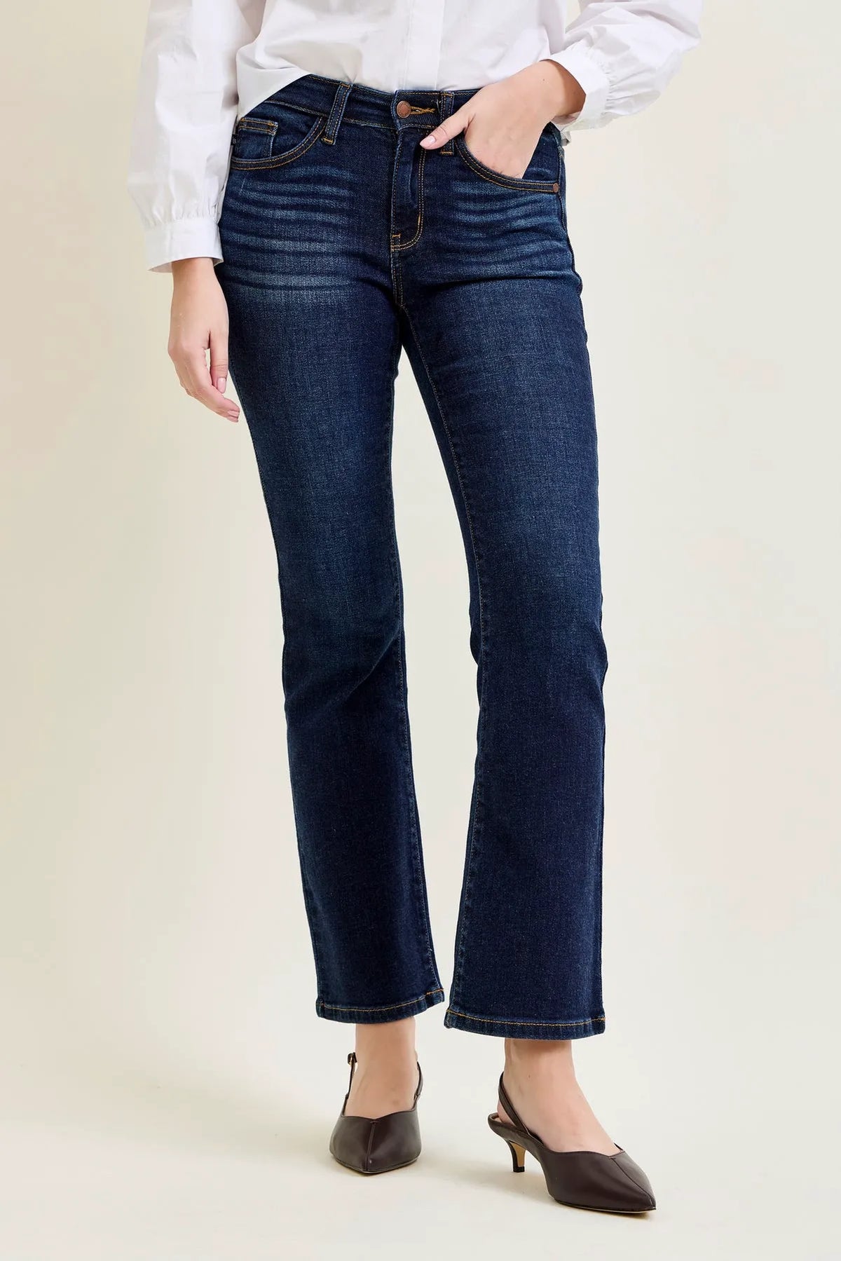 Daisy Whiskered Bootcut Jeans (29" Inseam)