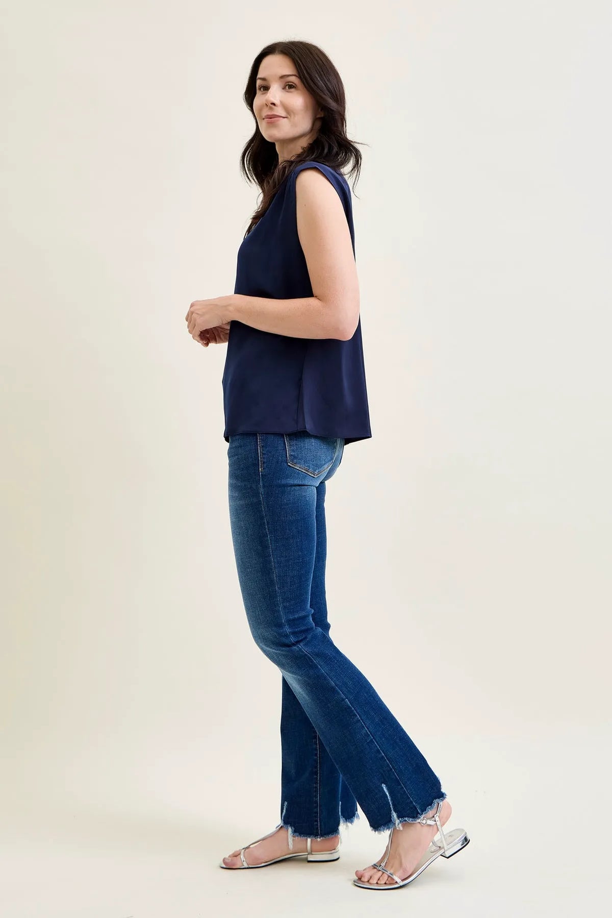 Daisy Distressed Hem Bootcut Jeans