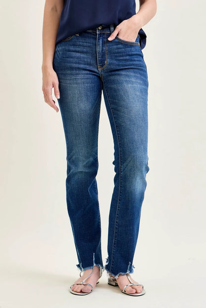 Daisy Distressed Hem Bootcut Jeans