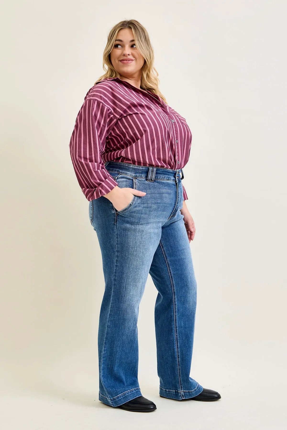 Penny Wide Denim Trouser - PLUS