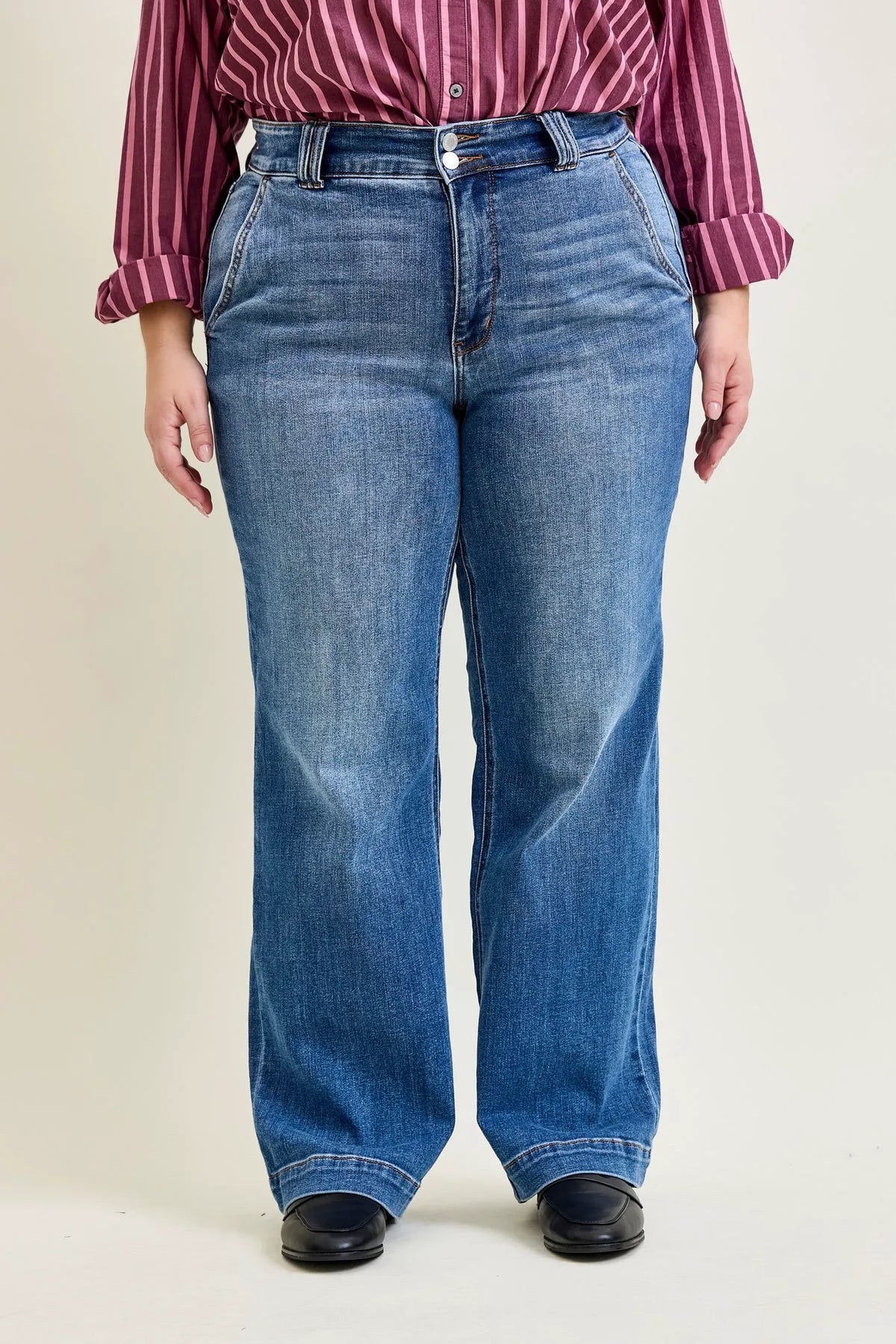 Penny Wide Denim Trouser - PLUS